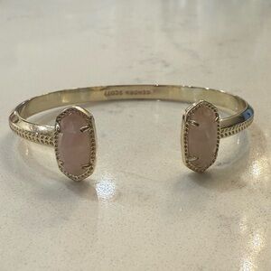 Kendra Scott Elton Gold Cuff in Rose Quartz